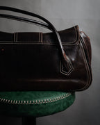 “CELINE” 00’s Buckled contrast stitch shoulder bag