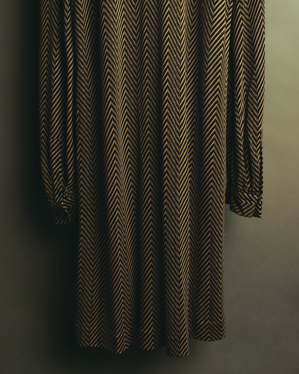 “CELINE” 90’s-00’s Chevron patterned long shirt dress