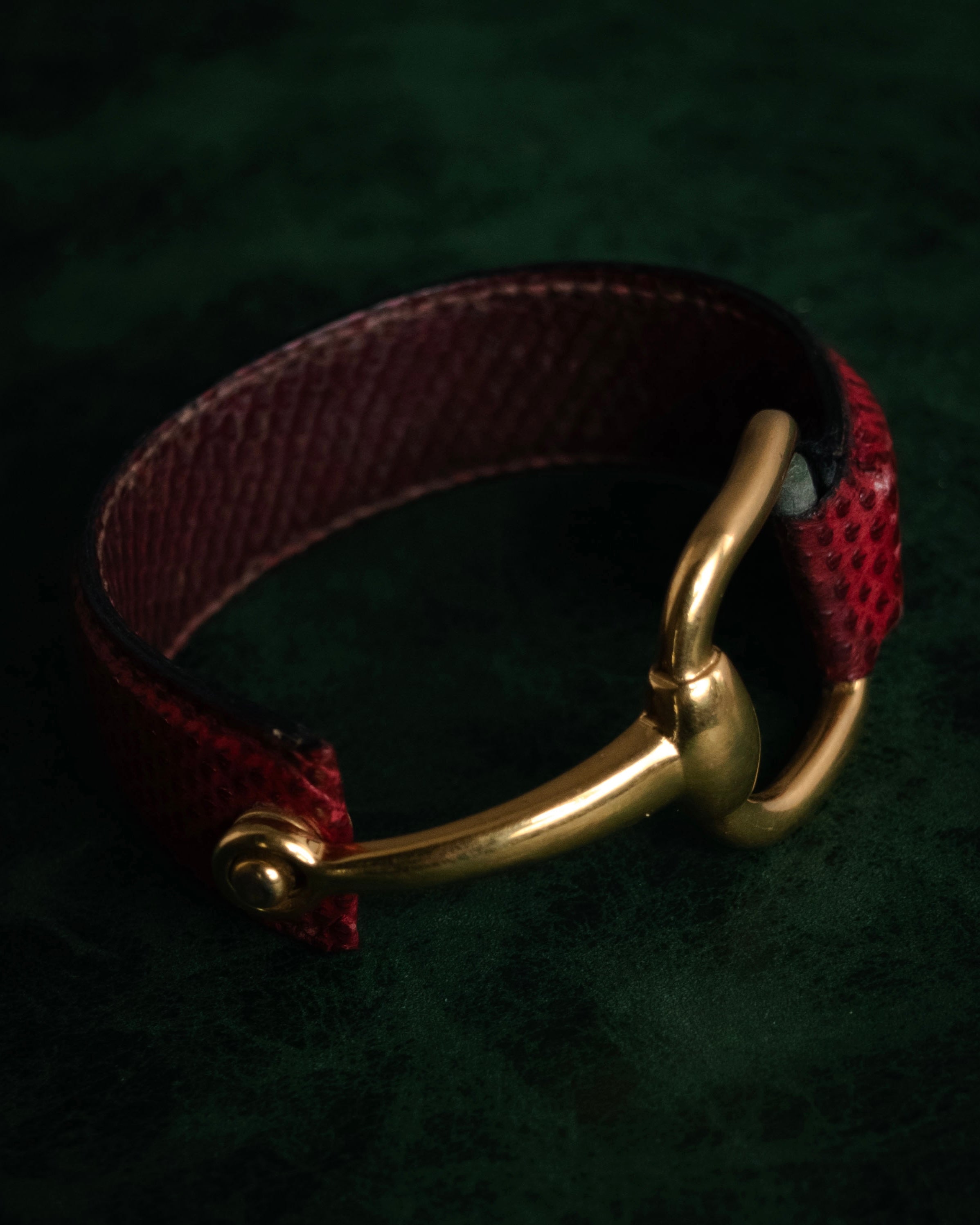 “GUCCI” 90’s-00’s Horsebit lizard leather bangle