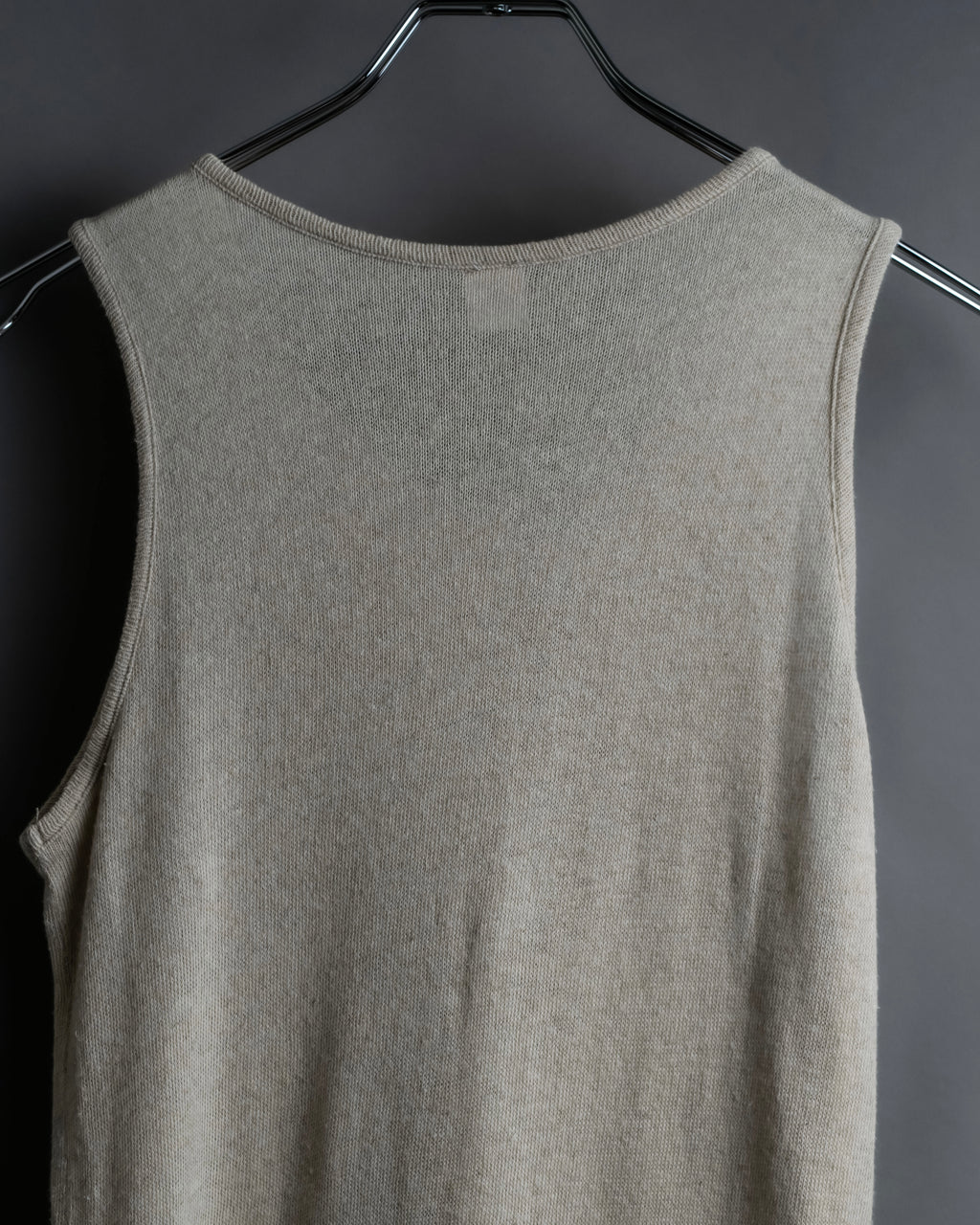 "Y's" Linen cotton mix ruffle design tank top