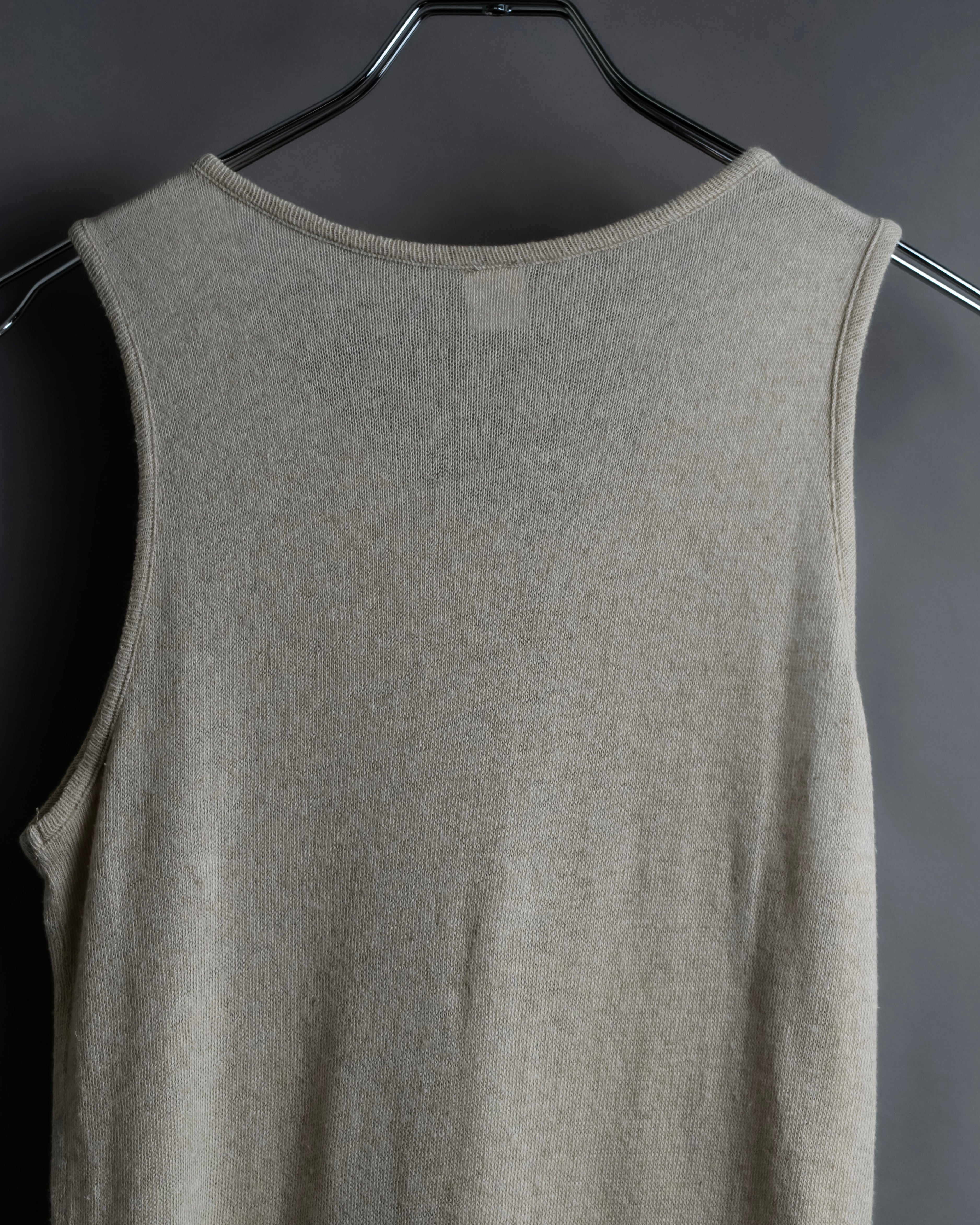 "Y's" Linen cotton mix ruffle design tank top