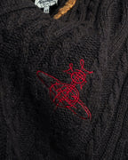 "Vivienne Westwood" Orb logo engraved cable knit cardigan
