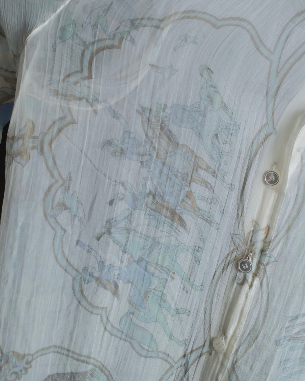 "HERMES" Margiela period abstract pattern shirt