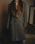 -SPECIAL- "GUCCI" 00's-10's Luxurious beaver fur-collar wool overcoat
