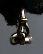 "Christian Dior" CD logo motif silver ring