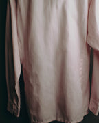 "Hermès" 80's-early 90's Pale pink herringbone cotton dress shirt