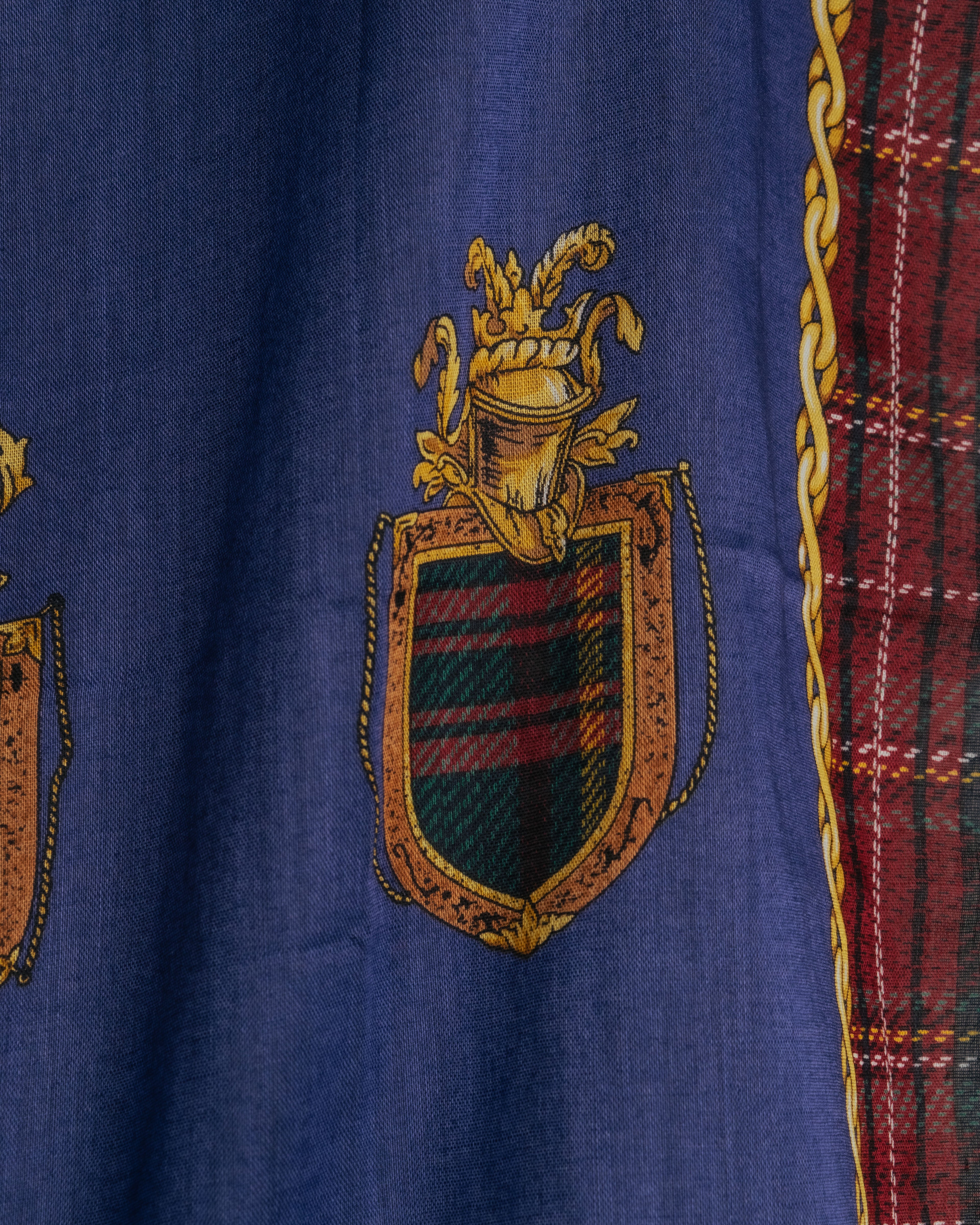 “CELINE” 2019-2024 Heraldic chain cotton scarf