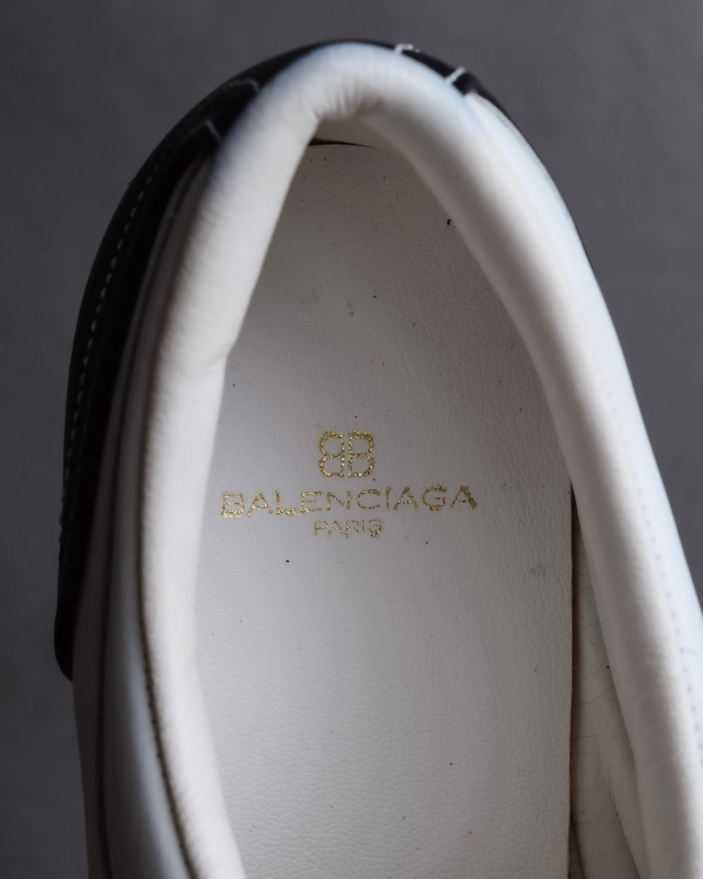 "BALENCIAGA" Two-tone fringe design leather golf shoes