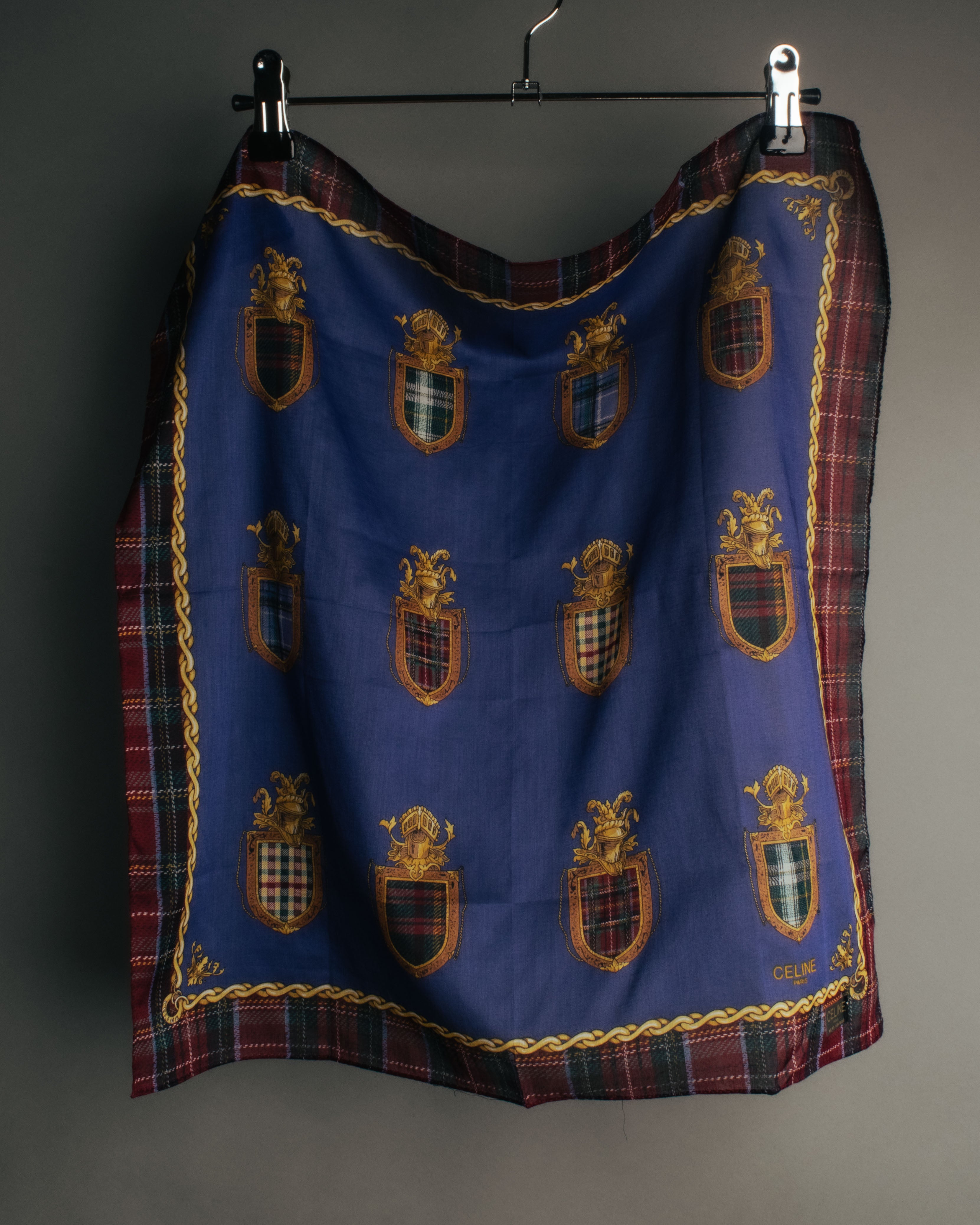 “CELINE” 2019-2024 Heraldic chain cotton scarf