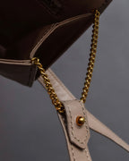 "HERMES" 70's Diamond stitched envelope leather bag