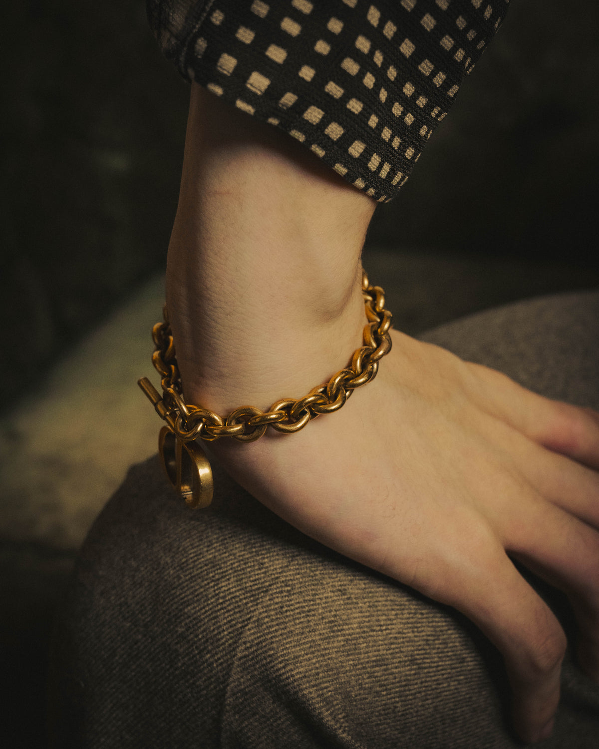 -SPECIAL- “DIOR” 2018-2025 Oversized CD charm chain bracelet