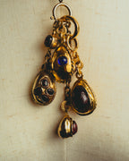 -SPECIAL - “CHANEL” 70’s-80’s Gripoix glass cabochon charm sautoir necklace