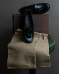 "BOTTEGA VENETA" Gradient emerald color leather loafers