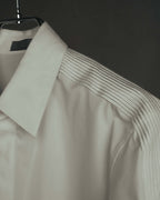 -SPECIAL- "Dior" 10's-20's Sculptural cord embellished concealed placket long sleeve dress shirt