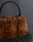 "GUCCI"「1947」 pony leather combination bamboo hand bag