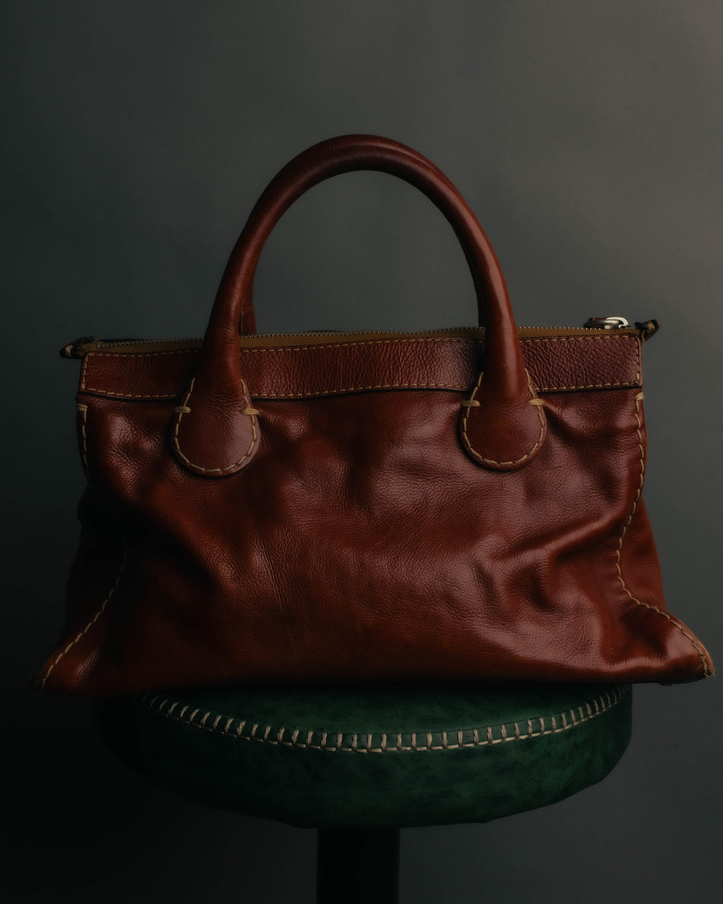 "Chloé" 00's Cognac leather top handle bag