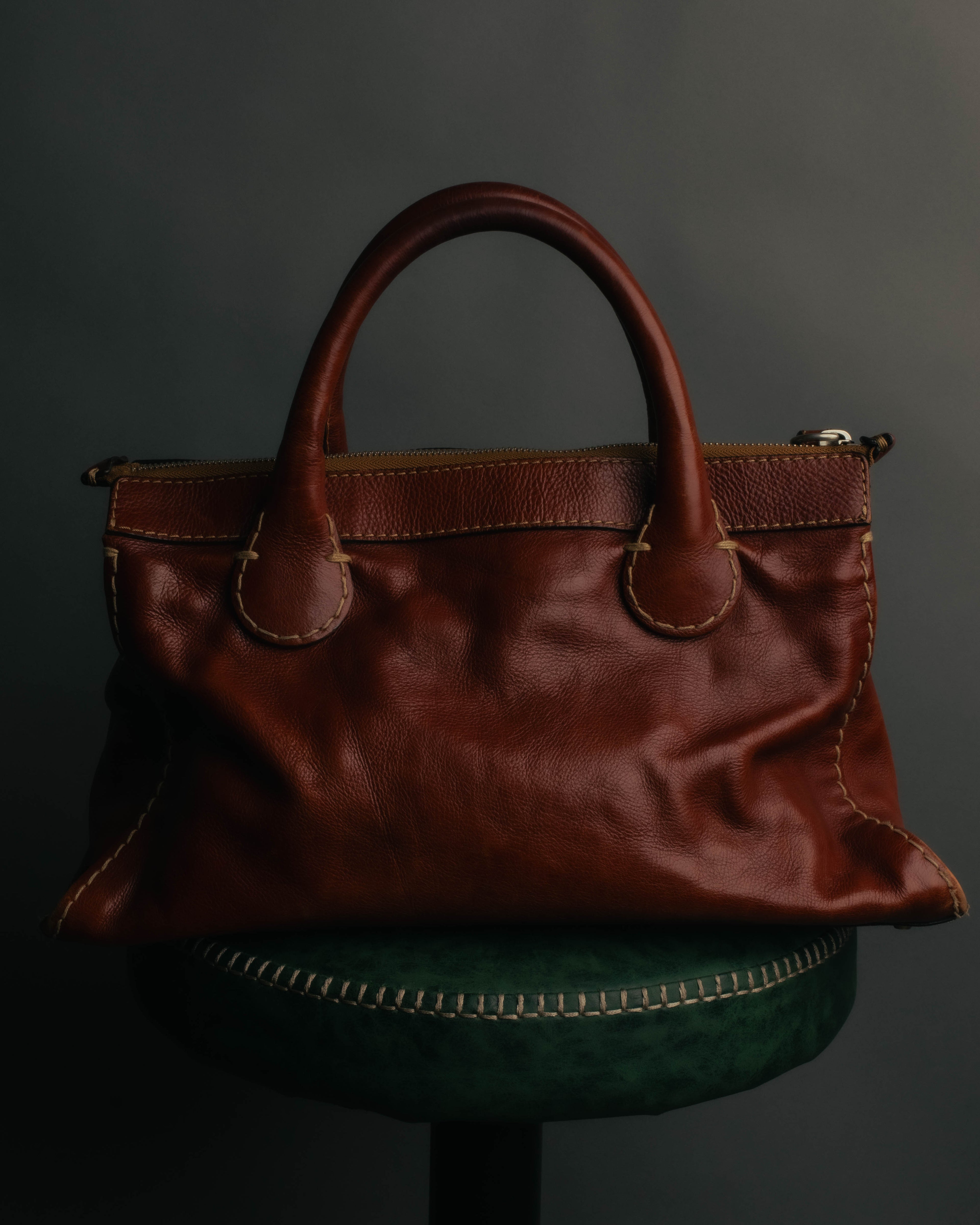 "Chloé" 00's Cognac leather top handle bag