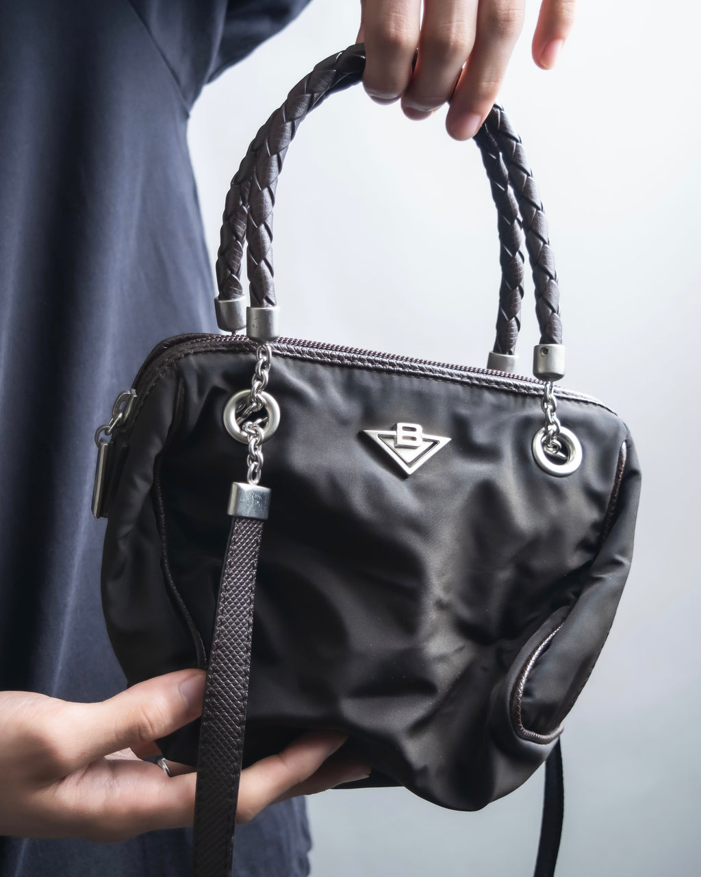 "BOTTEGA VENETA" 2way logo plate nylon bag