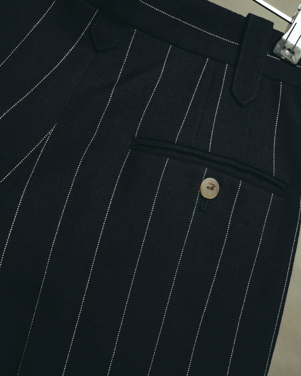 -SPECIAL- "LOEWE" 10's Pinstriped silk-lined wide trousers
