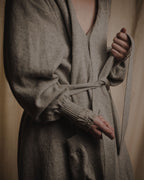 "Maison Margiela" 17AW belted gown knit coat