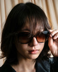 "CHANEL" Butterfly frame brown lens sunglasses