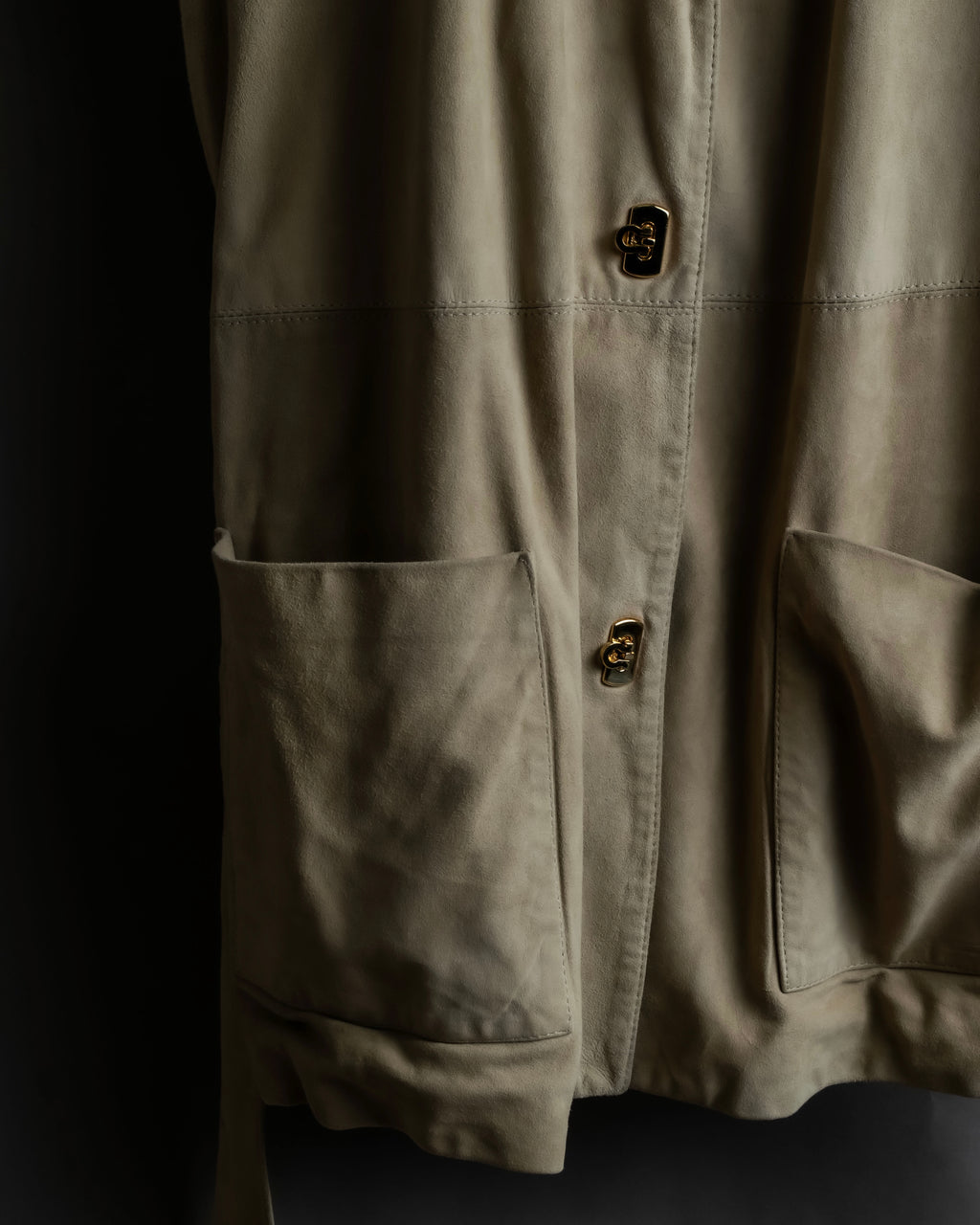 "Salvatore Ferragamo" Belted suede sleeveless dress