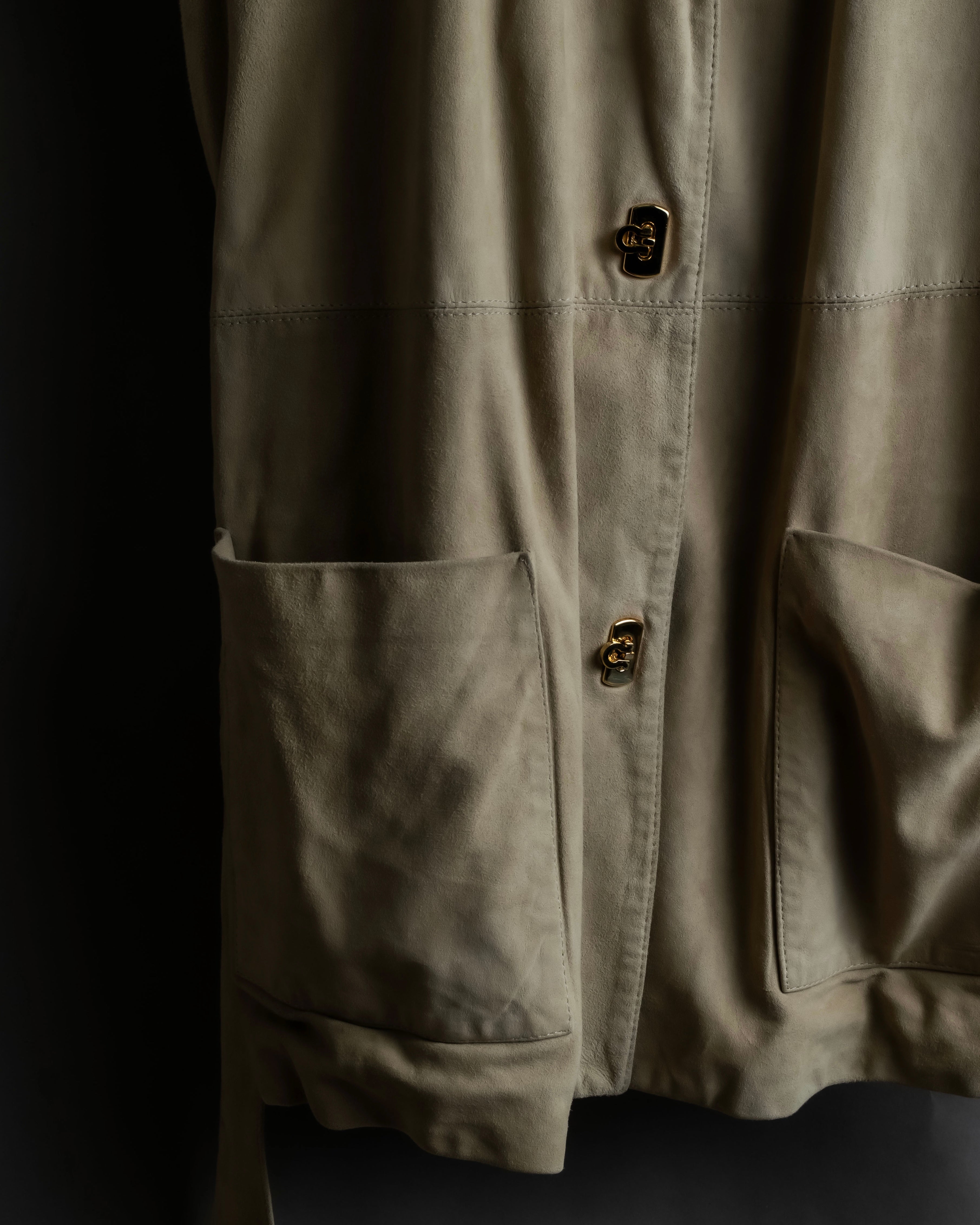 "Salvatore Ferragamo" Belted suede sleeveless dress