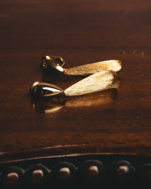 "Christian Dior" 70's-80's Sculptural clip-on drop earrings