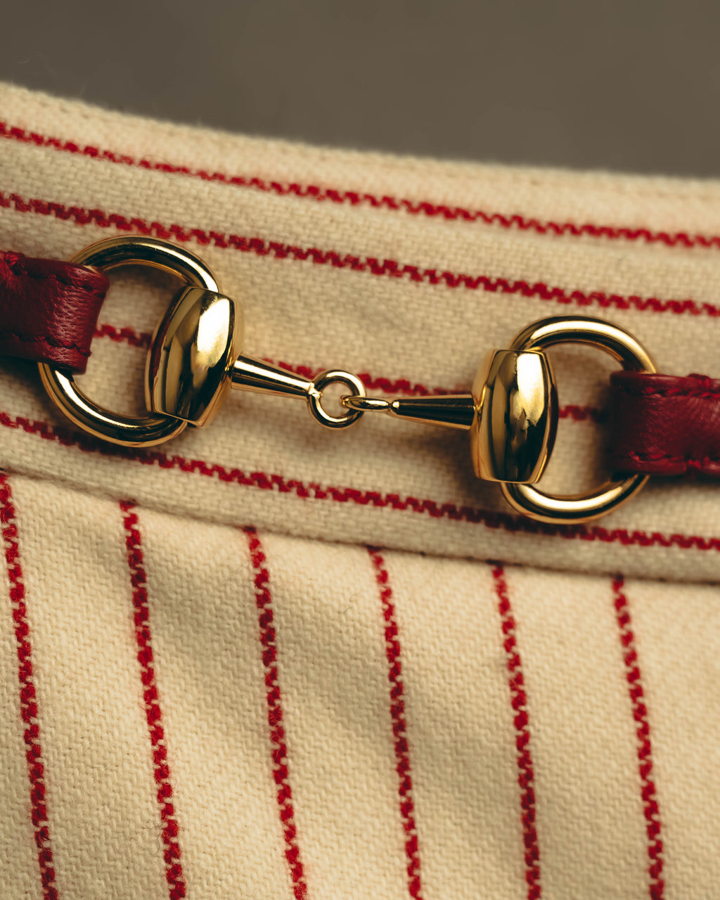 -SPECIAL- “GUCCI” 2015-2022 vintage inspired horsebit striped wool skirt