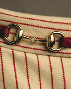 -SPECIAL- “GUCCI” 2015-2022 vintage inspired horsebit striped wool skirt