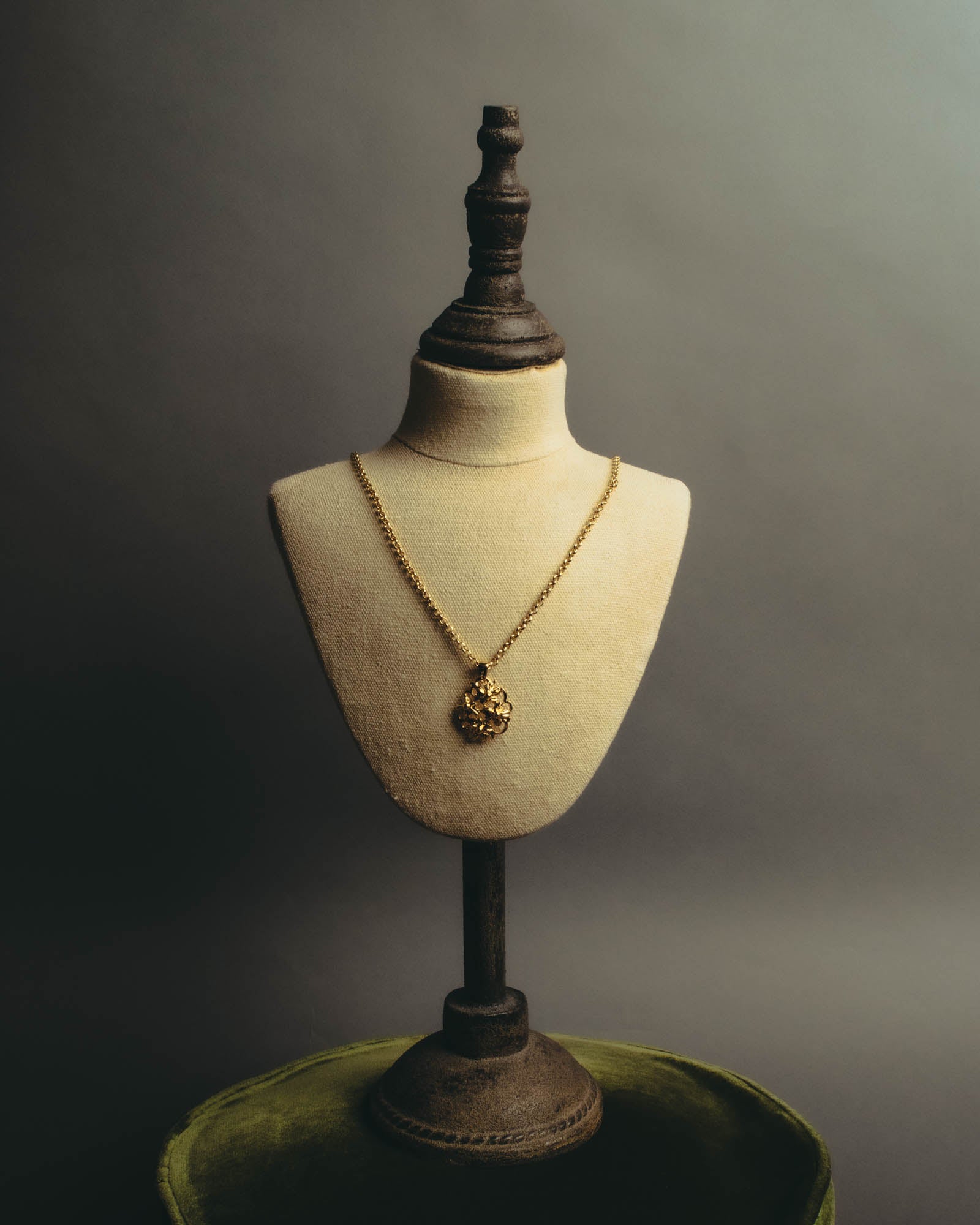 "Yves Saint Laurent" 80's-90's Sculptural floral pendant necklace