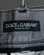 "Dolce &amp; Gabbana"Faded design gray denim pants
