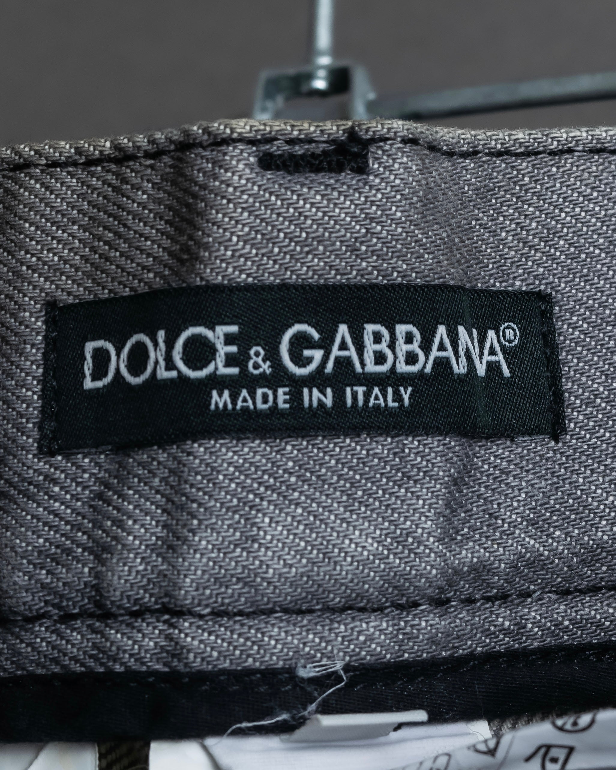 "Dolce &amp; Gabbana"Faded design gray denim pants