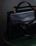 "JUNKO KOSHINO" Geometric motif design 2-way leather shoulder bag