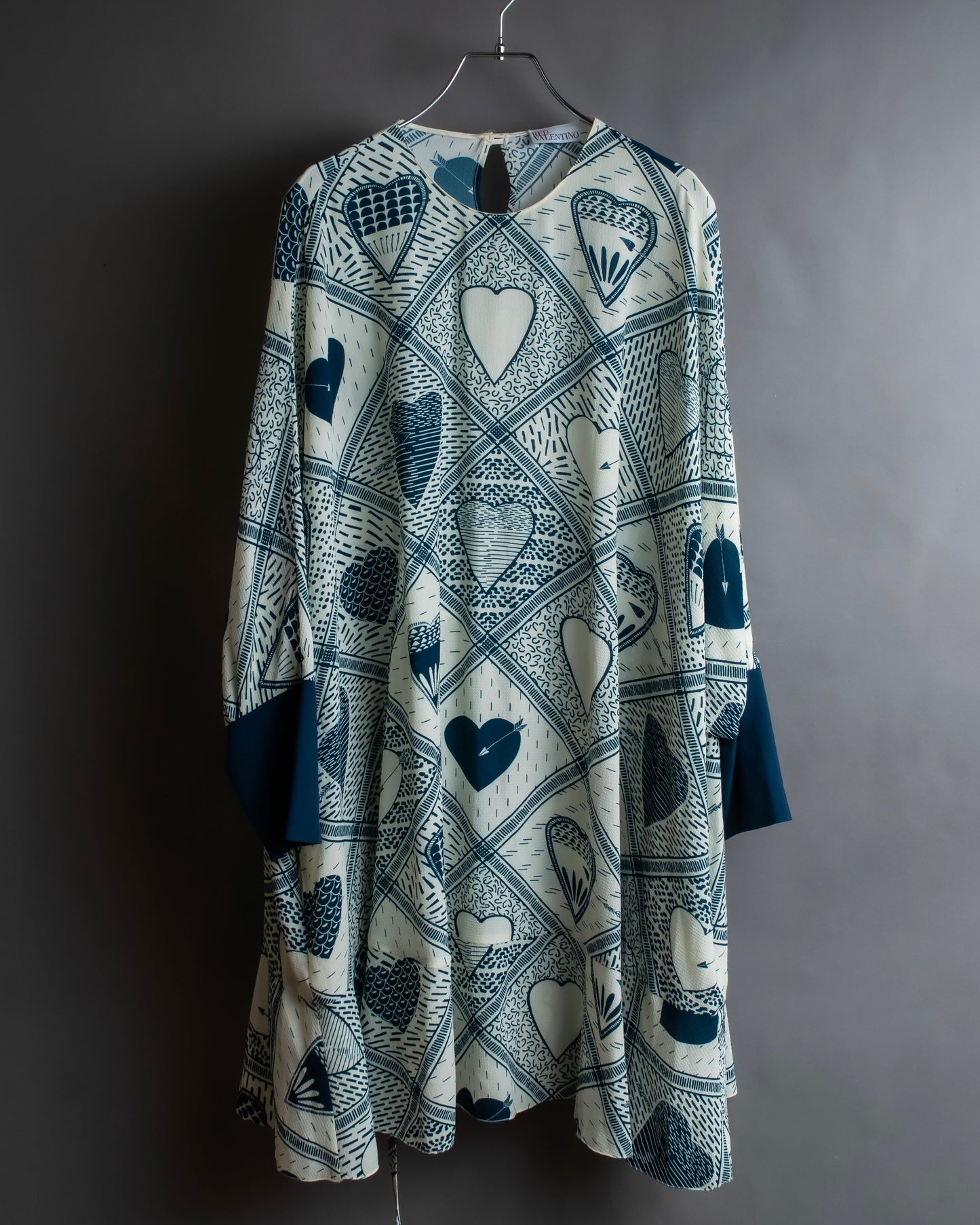 "RED VALENTINO" Abstract heart pattern drawstring onepiece