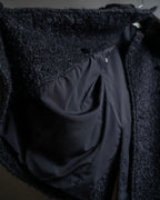 "Valentino Garavani" Fur collar boucle wool mid-length coat