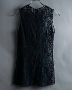 "D&amp;G" Botanical pattern lace shift dress