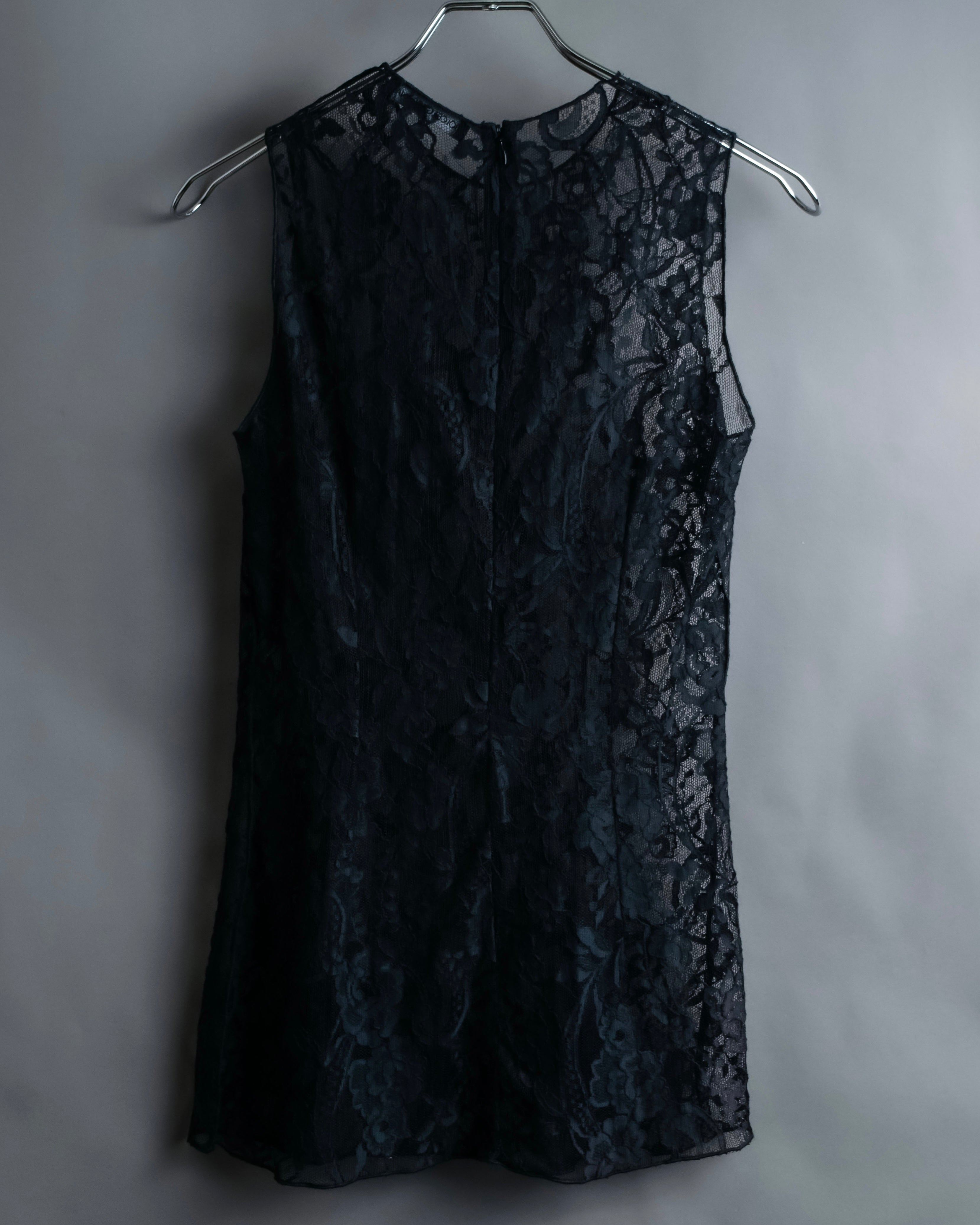 "D&G" Botanical pattern lace shift dress