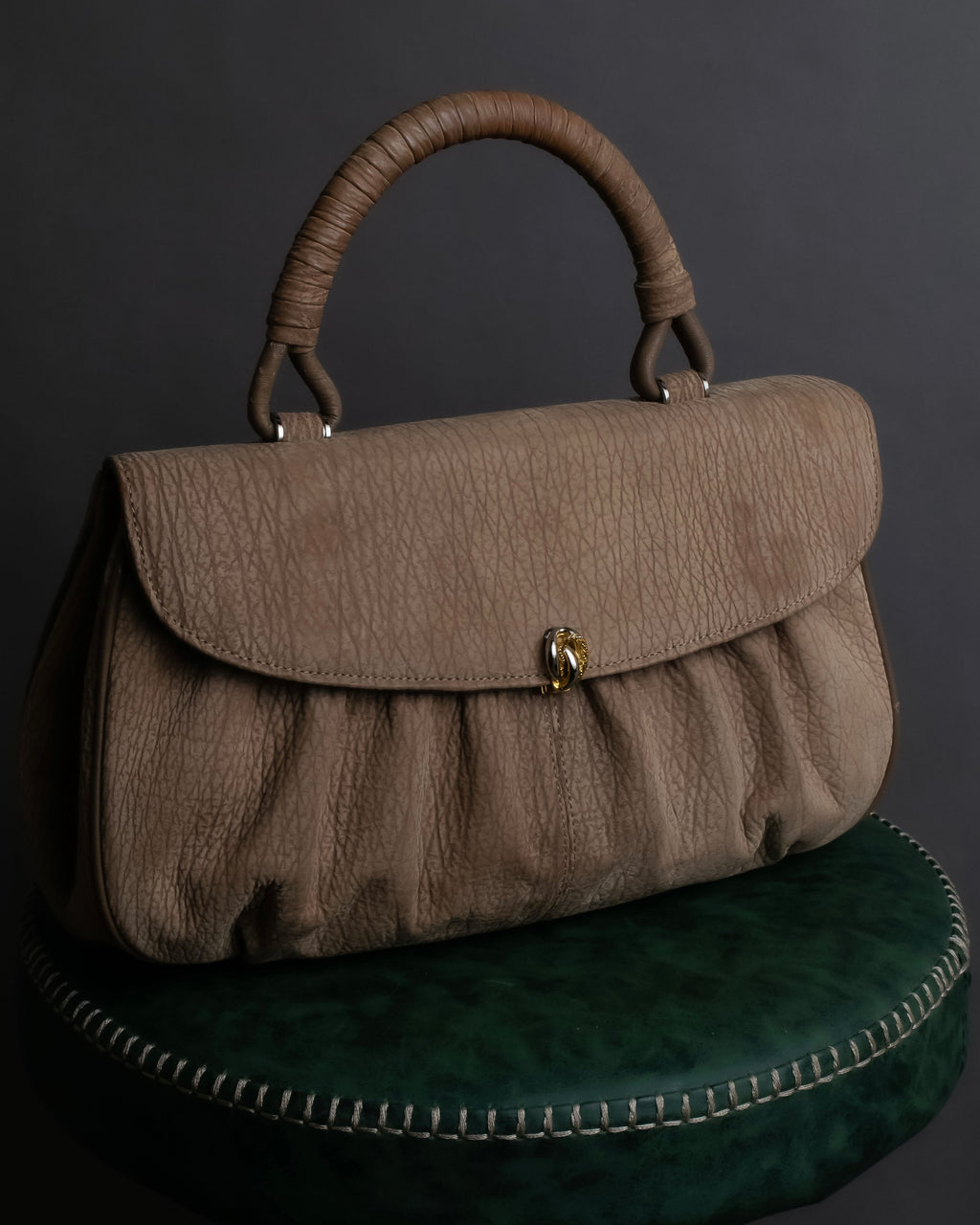 "LUCE SAINT-CLAR" Special textured leather one-handle bag
