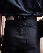 "US navy inspired lace back wide sailor pants"