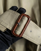 "BURBERRYS" Military detail long trench coat