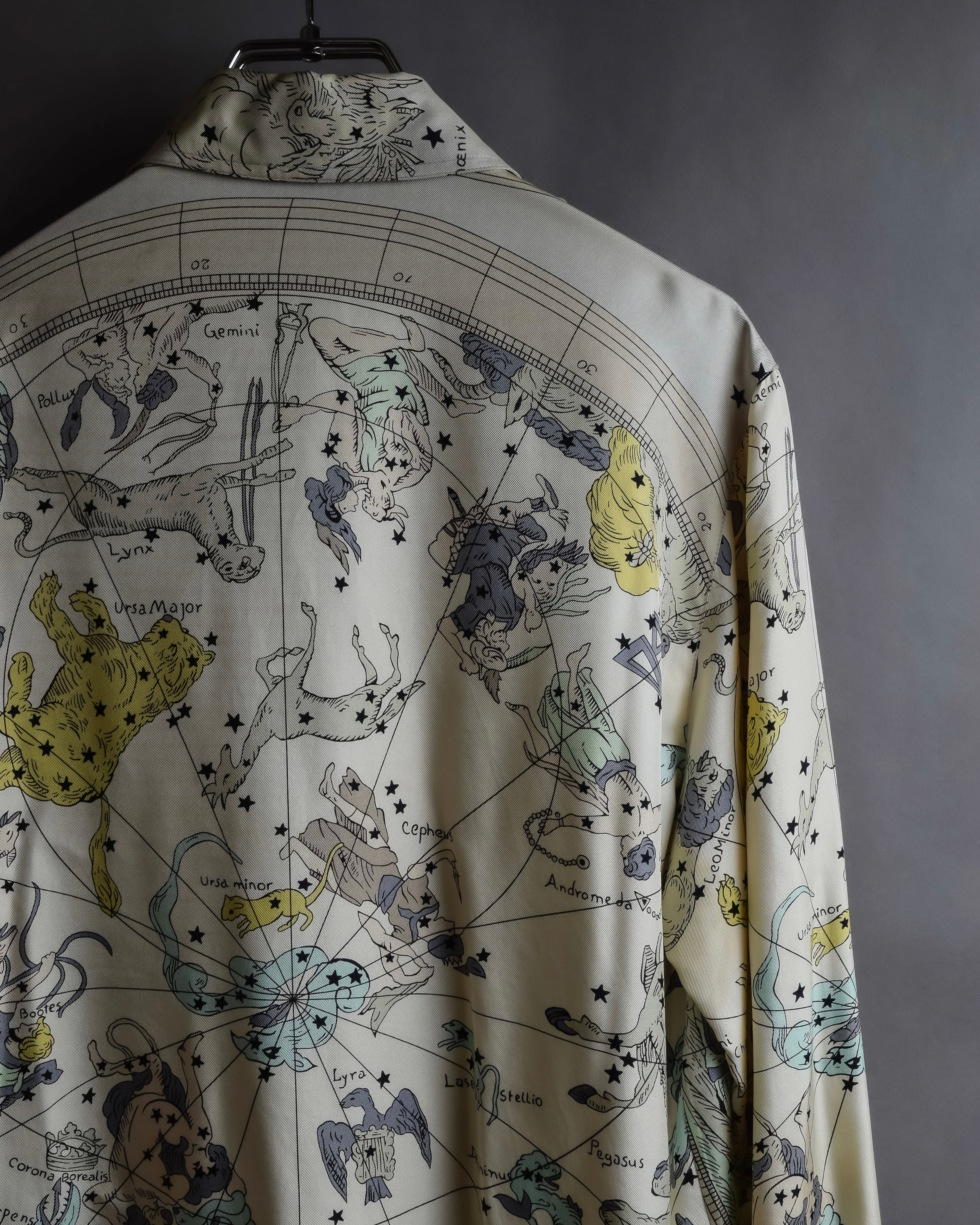 "HERMES" Margiela period Les Étoiles, Stars silk shirt
