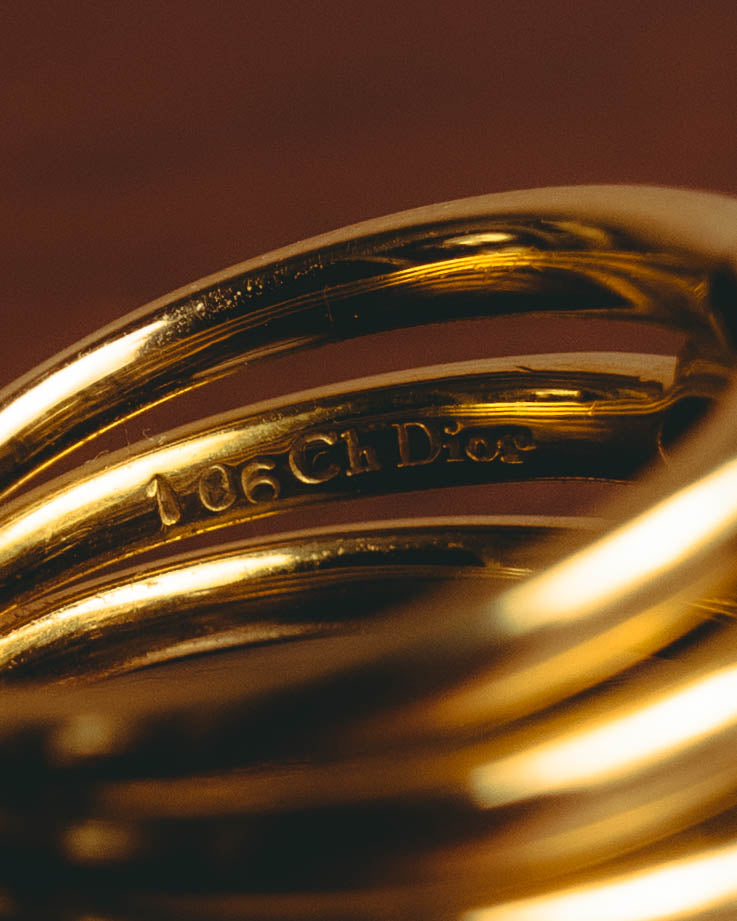 -SPECIAL- “Christian Dior” 80’s-90’s vintage 18k diamond multi-band ring