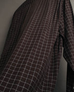 -SPECIAL- “HERMES” 90’s-00’s Windowpane checked sellier button shirt