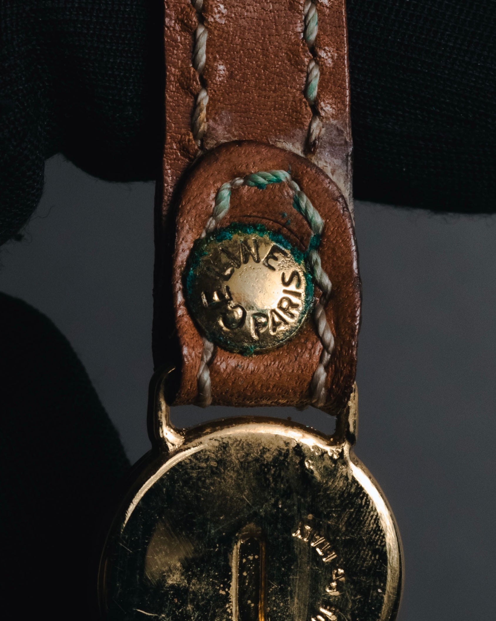 "CELINE" 70’s sulky logo leather bracelet