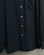 "Jean Paul Gaultier Classique" 90's Geometric jacquard total-pattern shirt with shell buttons