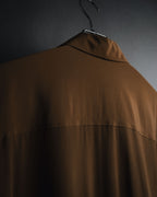 "SAINT LAURENT" 2021AW silk crepe de chine french-cuff shirt