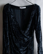 "Yves Saint Laurent Rive Gauche"
Draped neckline crushed velour dress