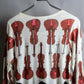 "TSUMORI CHISATO" Musical instrument pattern box silhouette long sleeve knit T-shirt