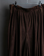 "LOEWE" Dark brown color gathered design wide pants